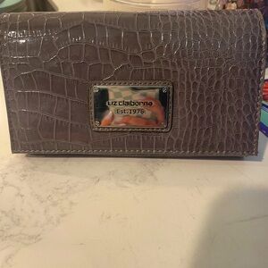 Liz Claiborne Embossed Gray Clutch